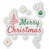 Elegantes Weihnachtsbaumdesign Aufkleber (Vorderseite)