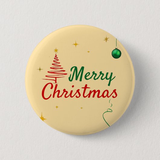 Elegantes Weihnachtsbaumdesign Button (Vorderseite)