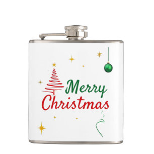 Elegantes Weihnachtsbaumdesign Flachmann