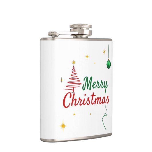 Elegantes Weihnachtsbaumdesign Flachmann (Rechts)