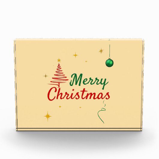 Elegantes Weihnachtsbaumdesign Fotoblock (Vorderseite)