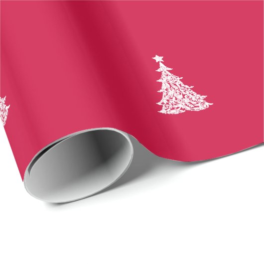 Elegantes Weihnachtsbaumdesign Geschenkpapier (Rolleneckpunkt)