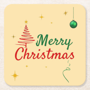 Elegantes Weihnachtsbaumdesign Rechteckiger Pappuntersetzer