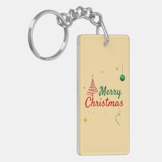 Elegantes Weihnachtsbaumdesign Schlüsselanhänger (Vorderseite links)