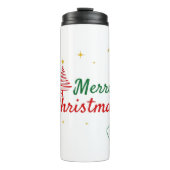 Elegantes Weihnachtsbaumdesign Thermosbecher (Vorderseite)
