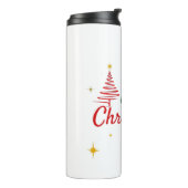 Elegantes Weihnachtsbaumdesign Thermosbecher (Nach links gedreht)