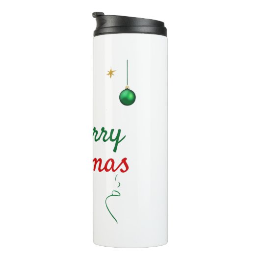 Elegantes Weihnachtsbaumdesign Thermosbecher (Nach rechts gedreht)