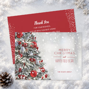 Elegantes Weihnachtsbaumgeschäft Feiertagskarte