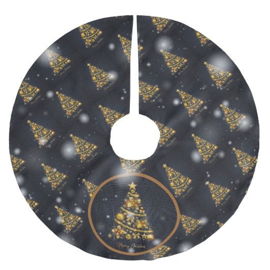 Elegantes Weihnachtsbaumgeschenk Polyester Weihnachtsbaumdecke (Vorderseite)