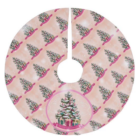 Elegantes Weihnachtsbaumgeschenk Polyester Weihnachtsbaumdecke (Vorderseite)