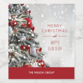Elegantes Weihnachtsbaumgeschenk Weinetikett (Einzelnes Label)