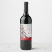 Elegantes Weihnachtsbaumgeschenk Weinetikett (Vorderseite)