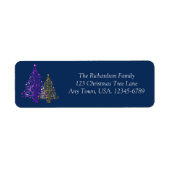 Elegantes Weihnachtsbaumlabel Lila und Gold (Vorne)