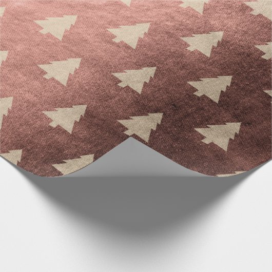 Elegantes Weihnachtsbaummuster der modernen Rose Geschenkpapier (Ecke)