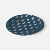 Elegantes Weihnachtsbaummuster der modernen Rose Pappteller (Schrägansicht)