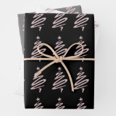 Elegantes Weihnachtsbaummuster der Rose Geschenkpapier Set (Beispiel)
