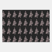 Elegantes Weihnachtsbaummuster der Rose Geschenkpapier Set (Vorderseite)