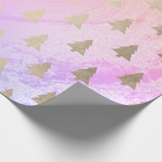 Elegantes Weihnachtsbaummuster Geschenkpapier (Ecke)