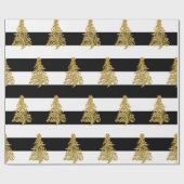 Elegantes Weihnachtsbaummuster Geschenkpapier (Flach)