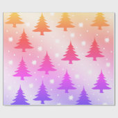 Elegantes Weihnachtsbaummuster Geschenkpapier (Flach)