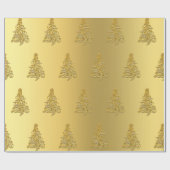Elegantes Weihnachtsbaummuster Geschenkpapier (Flach)