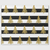 Elegantes Weihnachtsbaummuster Geschenkpapier (Flach)