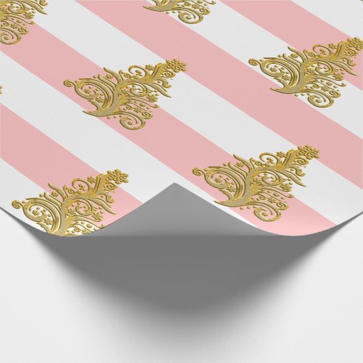 Elegantes Weihnachtsbaummuster Geschenkpapier (Ecke)