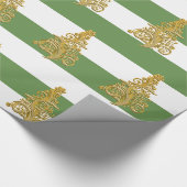 Elegantes Weihnachtsbaummuster Geschenkpapier (Ecke)