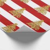 Elegantes Weihnachtsbaummuster Geschenkpapier (Ecke)