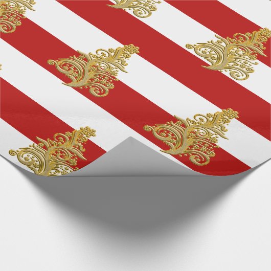 Elegantes Weihnachtsbaummuster Geschenkpapier (Ecke)