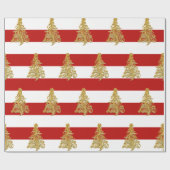 Elegantes Weihnachtsbaummuster Geschenkpapier (Flach)