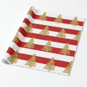 Elegantes Weihnachtsbaummuster Geschenkpapier (Ungerollt)