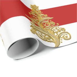 Elegantes Weihnachtsbaummuster Geschenkpapier