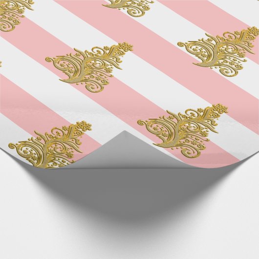 Elegantes Weihnachtsbaummuster Geschenkpapier (Ecke)