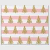 Elegantes Weihnachtsbaummuster Geschenkpapier (Flach)