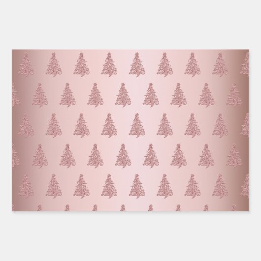 Elegantes Weihnachtsbaummuster Geschenkpapier Set (Vorderseite)