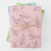 Elegantes Weihnachtsbaummuster Geschenkpapier Set (Beispiel)