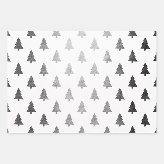 Elegantes Weihnachtsbaummuster Geschenkpapier Set (Vorderseite 3)