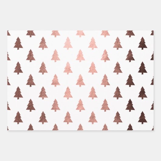 Elegantes Weihnachtsbaummuster Geschenkpapier Set (Vorderseite)