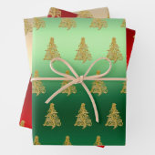 Elegantes Weihnachtsbaummuster Geschenkpapier Set (Beispiel)