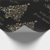 Elegantes Weihnachtsbaummuster mit dem Namen Black Geschenkpapier (Ecke)