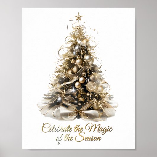 Elegantes Weihnachtsbaumposter Poster (Vorne)