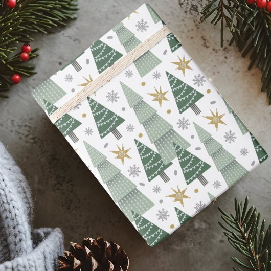 Elegantes Weihnachtsbaumwrapping Paper Geschenkpapier