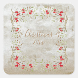 Elegantes Weihnachtsbild Quadratischer Aufkleber
