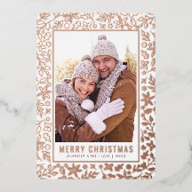 Elegantes Weihnachtsblatt 2 Foto Rose Gold