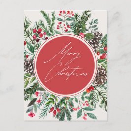 Elegantes Weihnachtsblatt Feiertagspostkarte