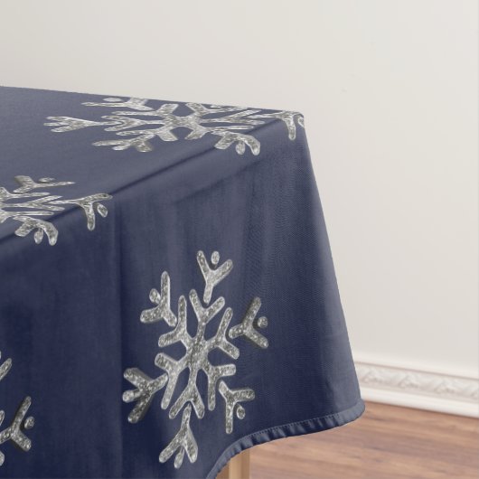 Elegantes Weihnachtsblaues silbernes Tischdecke (Beispiel)