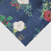 Elegantes Weihnachtsblumen w Weihnachten Gold Navy Seidenpapier (Ausschnitt)