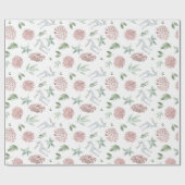 Elegantes Weihnachtsblumenmuster mit Hirsch Geschenkpapier (Flach)