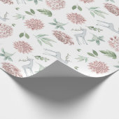 Elegantes Weihnachtsblumenmuster mit Hirsch Geschenkpapier (Ecke)